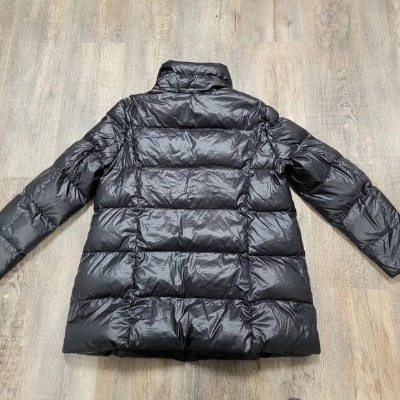 Lands End Mid Length Down Filled Coat Black Puffer Sz L/P 14-16 Zip Up NWOT - Picture 8 of 12